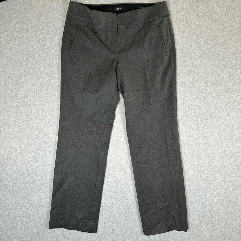 Ann Taylor LOFT Women's Size 8 Marisa Straight Black Gray Dress Pants Trousers